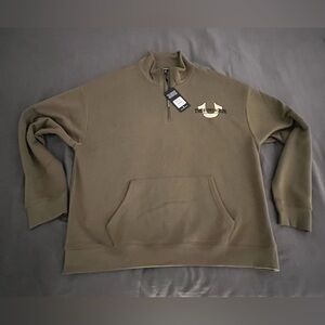 True Religion 1/4 zip pullover sweatshirt New
